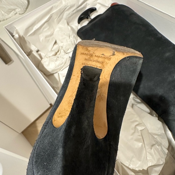 Isabel Marant Black Suede Knee-High Boots - Picture 9 of 10